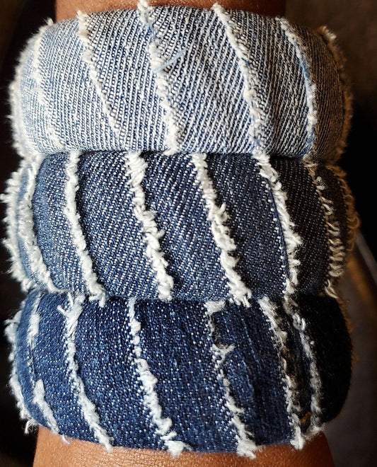 3 Denim Bangles (set available)